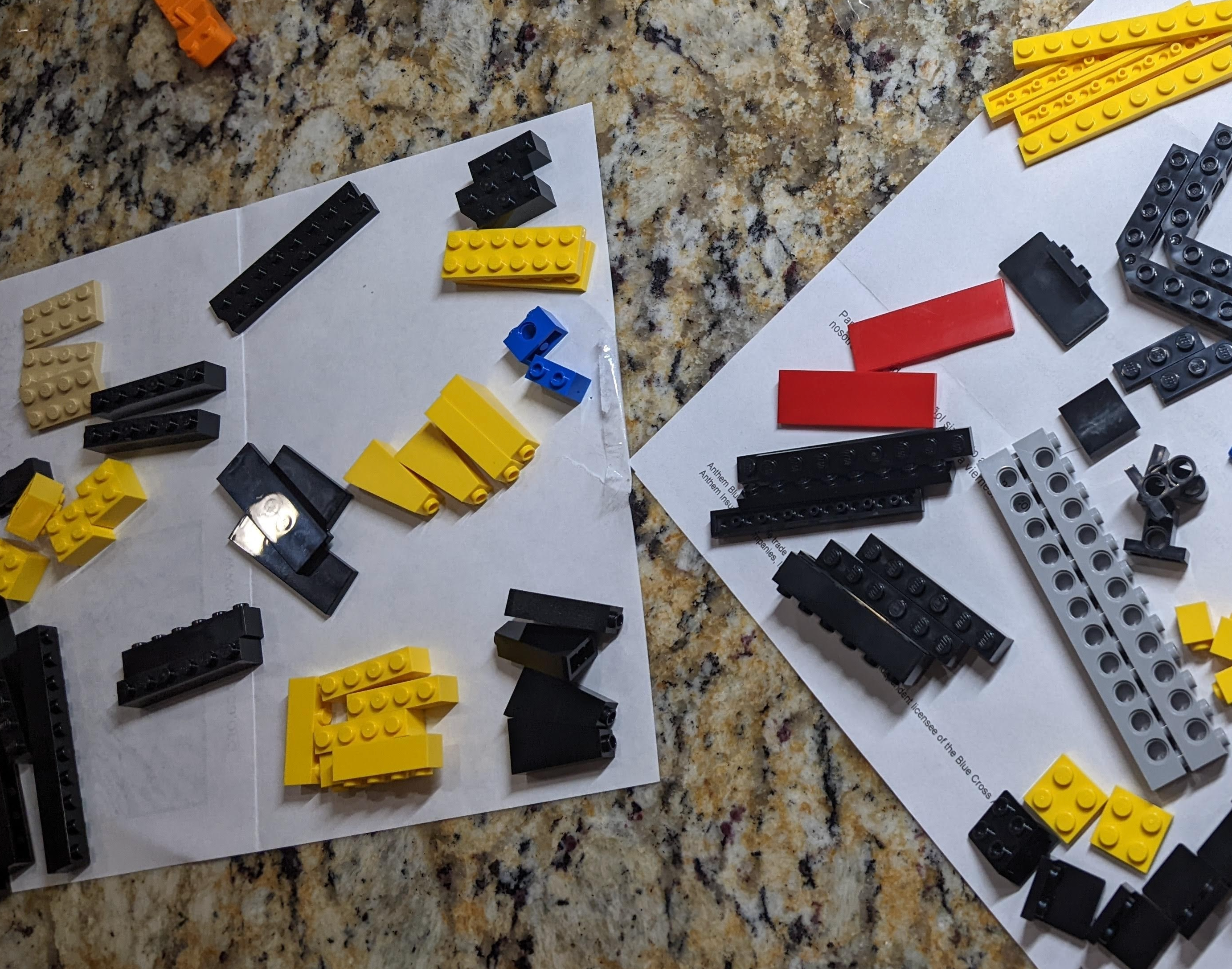 sorted LEGO pieces