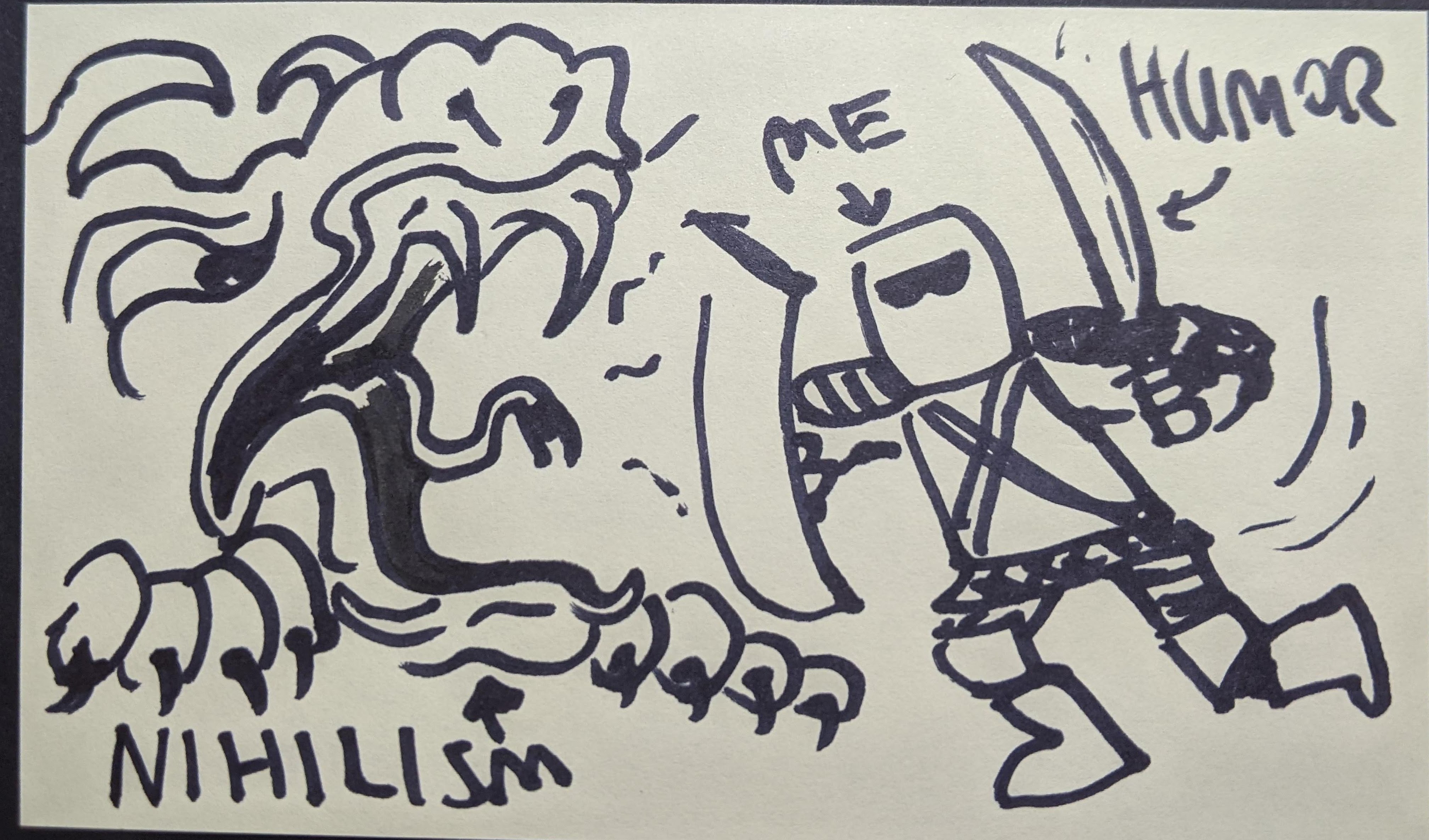 me as knight fighting against nihilism as a dragon