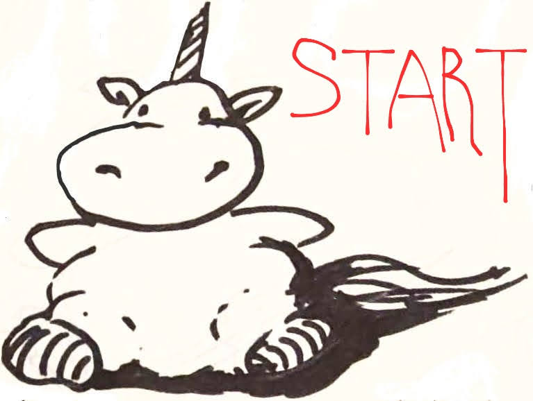 unicorn plushie on start screen